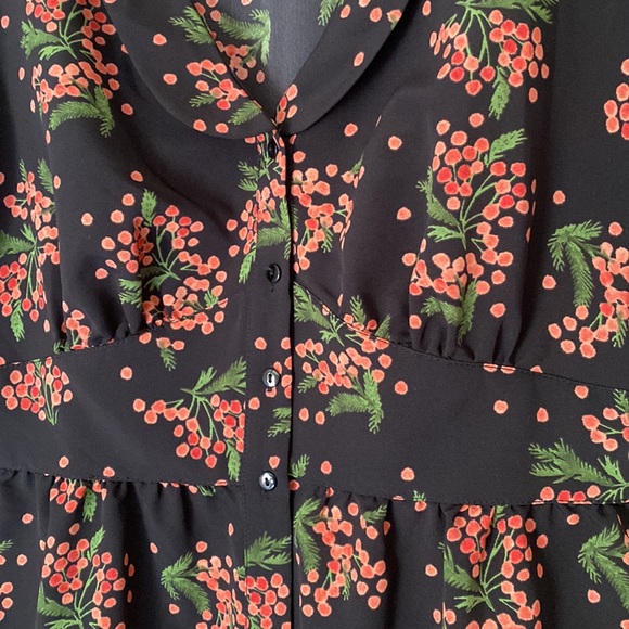 ModCloth Lace & Mesh, large, floral button up dress - Picture 5 of 8